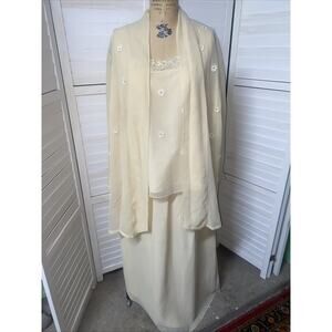 Gunit Fashions Women’s 3 Piece Cream Dress Set Skirt Top Wrap Coverup 1X MOTB